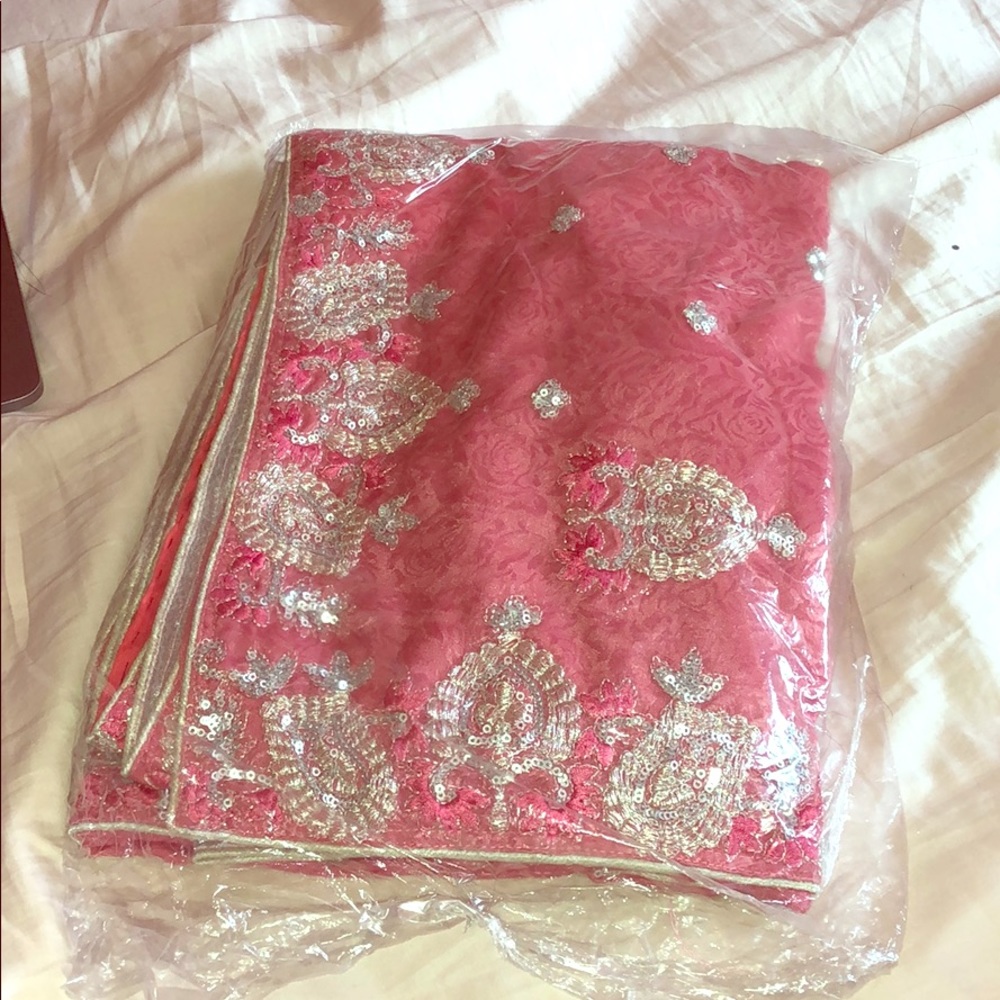 NWT pink Indian Saree